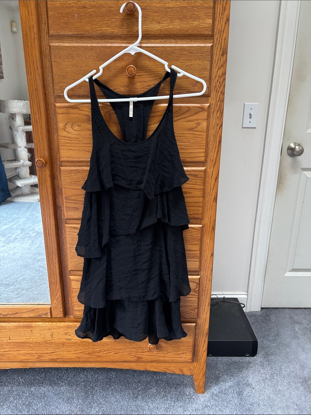 Bella D. Black Tiered Ruffle Mini Dress